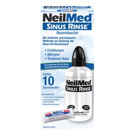 NeilMed Nasal Shower Helps with Colds, Nasal Congestion, Quick and Easy to Use, Available Immediately with 10 Servings of Nasal Rinse Salt