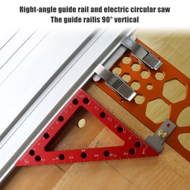 340mm 90 Degree Circular Saw Guide, Right Angle Guide Rail for Circular Saws, Angle Stop, Compatible with Fe-s-t-o-ol and Ma-k-i-ta Rail
