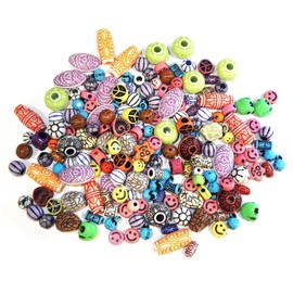 150 Pieces (100 g) Plastic Beads Mix Antique Plastic Beads/Pendants Colourful Mix Designs Acrylic Beads Set Pearl for Threading 6 ~ 20 mm Craft Set