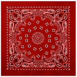 Rothco Trainmen Paisley Bandana – Multipurpose Outdoor Utility Survival Headwrap, 27" x 27", Red/White