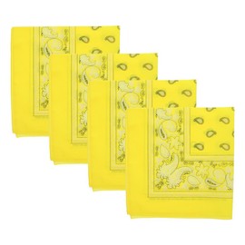 22 Inch Neon Paisley Bandana - Set of 4 - Neon Yellow