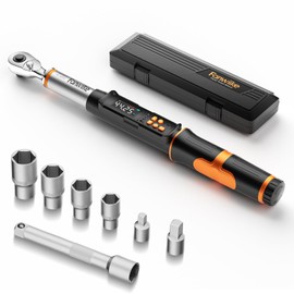 Fanwiike 3/8" Drive Digital Torque Wrench, 5.02-99.57 Ft.lb/6.8-135 Nm, Inch Pound Torque Wrench Electronic with Buzzer & LCD Indicator, Torque Wrench Set for Cars Automotive Motorcyce