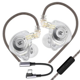 Zengli Audífonos Kz Edx Pro X con Mic (Blanco,con microfono,dac)
