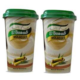 2 Pack El Bawadi Black Honey Molasses Egyptian Halal (45.87 oz / 1300 gm) Pure Natural Black Strap Blackstrap Syrup Deps Sugar Premium Egypt Arab Non Gmo Kosher البوادى عسل إسود حلال