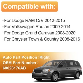 Senzeal Passenger Side Heated Mirror Glass Replacement for Dodge Grand Caravan 2008-2020 Chrysler Town Country 2008-2016 RAM CV 2012-2015 Volkswagen Routan 2009-2014 68026176AB (Right Side)