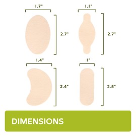 Bukihome Moleskin Adhesive Pads for Feet - Blister Prevention Tape - Moleskin Padding for Blisters, Shoes, Toes, Heel, Reduce Friction Pain - 22 Sheets of 4 Shapes (44 Pieces Total, Beige)