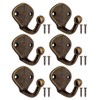 Fuxxer® 6 x Antique Coat Hooks, Towel Hooks, Iron Hooks,