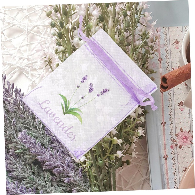 Ciieeo 20pcs Lavender Sachet Bags Breathable Mesh Drawstring Pouches for