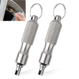 Zssxysm Set of 2 Remover Tool, Stainless Steel Valve Extractor, Tyre Valve Repair Tool for Car Valve Shafts, Bicycle Valve, Portable Tyre Valve Remover, Valve Key Car