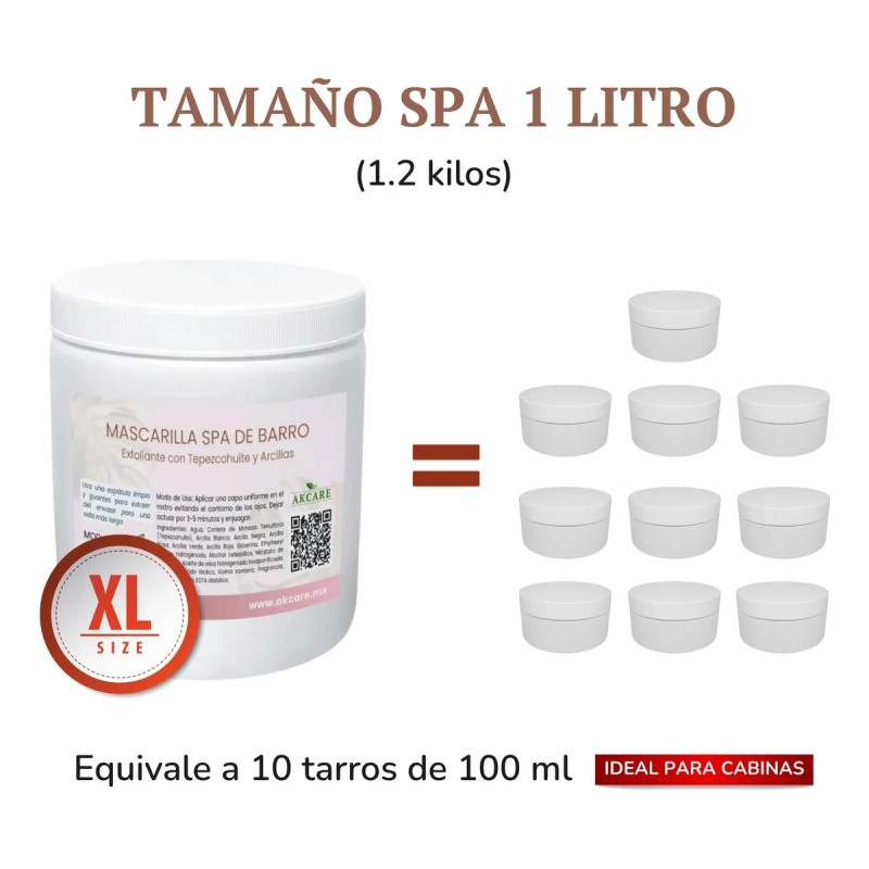 Mascarilla Facial Spa Tepezcohuite + Arcilla Reparador 1.2kg Normal