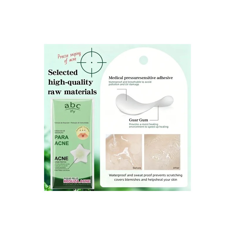 Abcify Parches Hidrocoloides Anti Acné Invisibles 12 Piezas