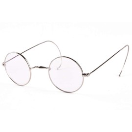 Agstum Blue Light Blocking Reading Glasses, Small Round Wire Rim Readers for Computer Use Anti-Glare Cut UV400 (Silver / 39mm Size, 2.50 x)