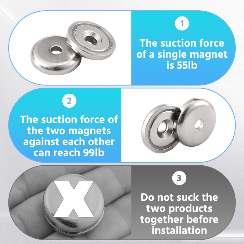 Yaocom 4 Pcs Concealed Magnetic Door Catch Top Ball Catch