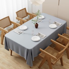 Zdada Grey Table Cloth 150x260cm(59x102Inch) Rectangular Polyester Tableclothes Washable Table Cloth for Home Wedding Banquet Party