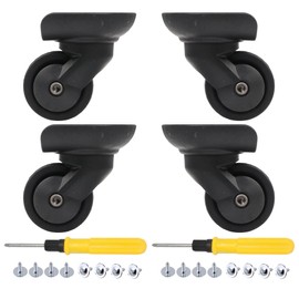 Mxfans 2 Pairs Swivel Wheels W187 DIY Luggage Wheel Accessories with Screws Black