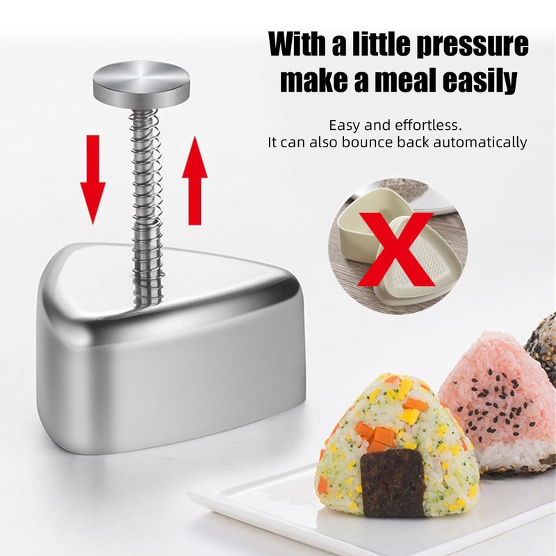 Lyfengdeam Onigiri Mold Stainless Steel, Musubi Mold Rice Mold Kit,