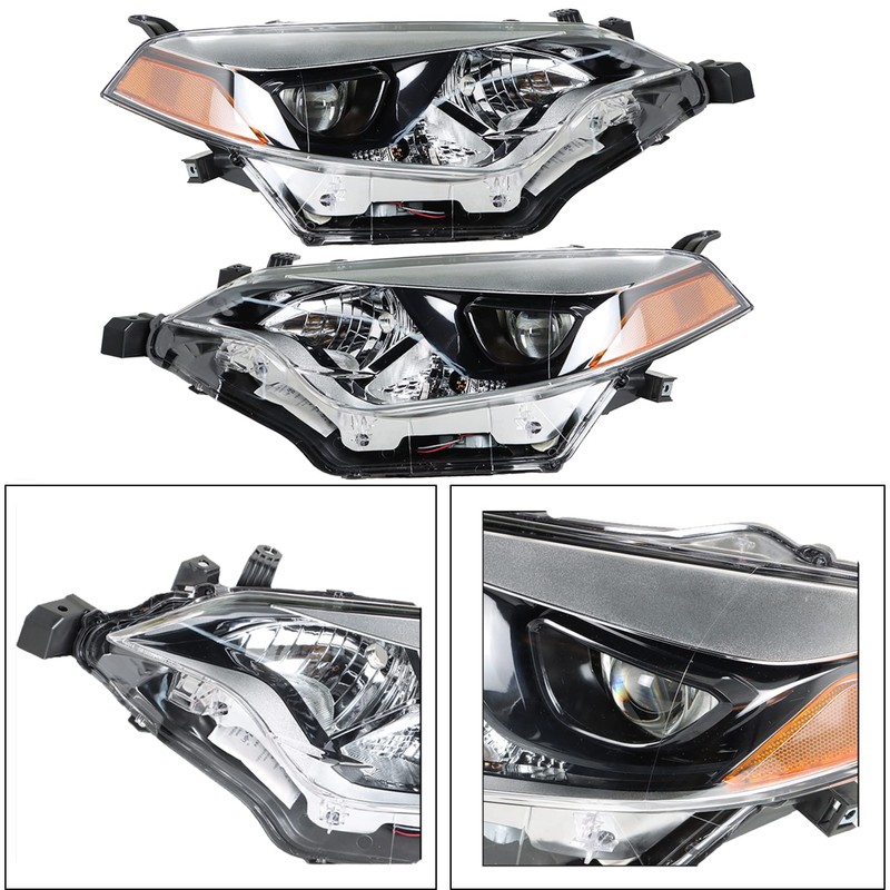 Nurniacl 2-Pack Headlight Assembly Headlamps Halogen Clear Lens Left Right