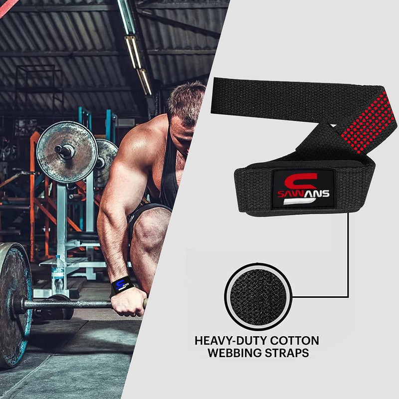 Weight Lifting Straps Neoprene Padded Bodybuilding Strength Training Wrist Straps