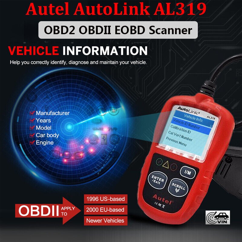 Autel AL319 Automotive Code Reader OBD2 Scanner Car Check Engine