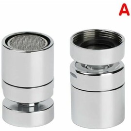 Adaptador de aireador de grifo de cocina giratorio de 360°, difusor de filtro de agua con acabado cromado de latón macizo para grifos de fregadero y baño, se adapta a rosca hembra de 22 mm o macho de