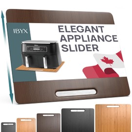 Ibyx Elegant Sliding Tray for Your Coffee Maker & Heavy Kitchen Appliances - Sturdy, Slides Easily from Under The Cabinet (Brown, 16" W x 13" D)