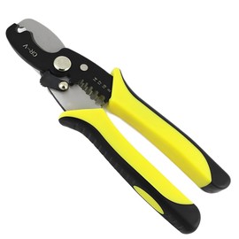HOCHSTE Wire Cutters Striper, 8-inch Precise Wire Cutter Stripping Tool Wire Cable Crimper Plier Clamping Tool for 8-14 AWG, with Built-in Spring-Loaded Insulated PP Ergonomic Handle Yellow 200mm