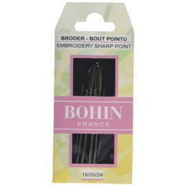 Bohin Fabrics Embroidery/Canvas Needles 18/2/-24, Metal, Silver, 0.1 x 0.1 x 4.5 cm