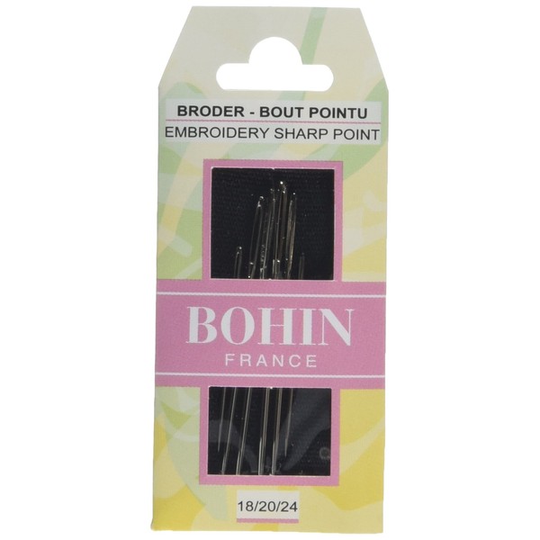 Bohin Fabrics Embroidery/Canvas Needles 18/2/-24, Metal, Silver, 0.1 x 0.1