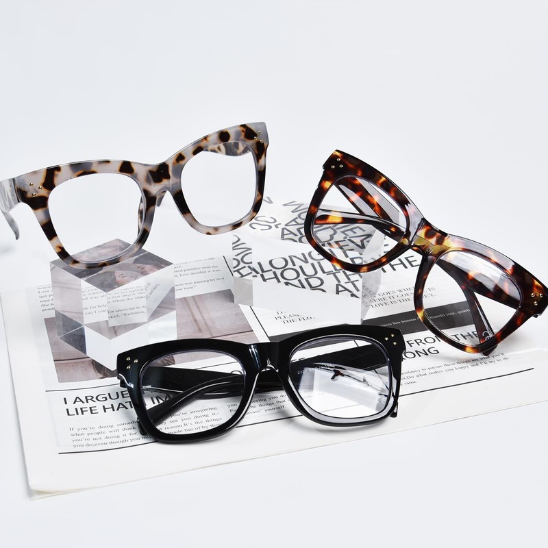 FONHCOO Oversized Progressive Reading Glasses for Women Men Oprah Style