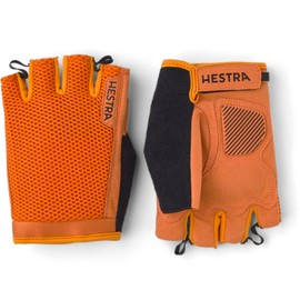 Hestra Short Sr. Breathable Protective Bike Glove for Men/Women | 5-Fingerless Shock Absorbing Breathable Bike Glove for Mountain Biking, Orange7