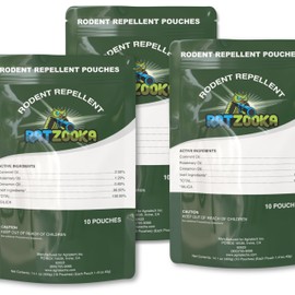 RatZooka Extra Strength Mouse Repellent Pouches, Natural Formula with Peppermint & Rosemary Oil, Mice Repellent Indoor, Keep Mice and Rats Out of Your Home, Car, RV, Garage, Cabin, 30 Pouches