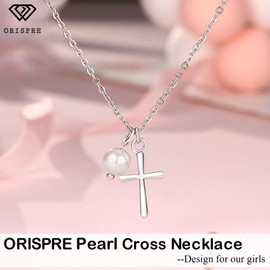 ORISPRE Baptism Gifts for Girl Christening Catholic LDS Cross Necklace Baptism Necklace Decorations