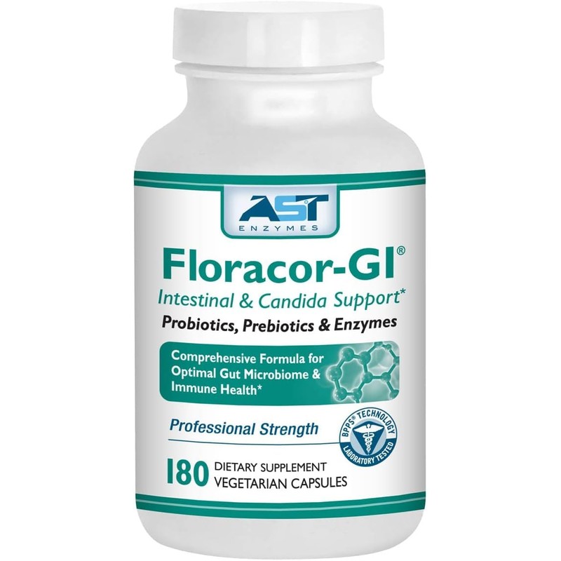 Floracor-GI Candida Cleanse, Probiotic and Enzyme Support Formula 180 Capsules