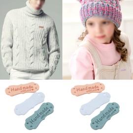 VGOL 50Pcs Handmade Leather Labels Colourful Handmade Labels Tags Art Tags DIY Embellishments Ornaments Accessories for Scrapbooking Clothing Craft Decorations