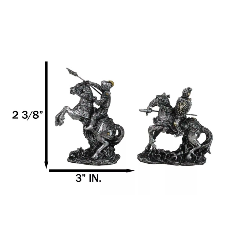 Set of 12 Medieval Armored Cavalry Horse Knights in Suit