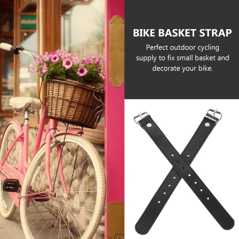 CLISPEED Adjustable Bicycle Basket Strap for Boys and Girls Leather