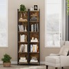 Homhedy 6 Tier Bookshelf Bookcase, Tall Narrow Bookshelf for Small