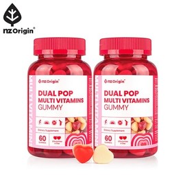 Njet Origin 1+1 체리맛듀얼팝 멀티비타민 구미 60구미 총 2개월분) 1+1 Cherry Flavor Dual Pop Multivitamin Gummies 60 Gummies Total 2 Months Supply