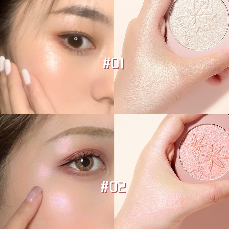 Serseul Highlighter Makeup Palette Highlighter Powder Glossy Glitter Highlight Makeup