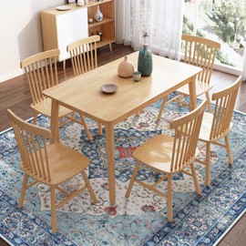 ANSSO 9x12 Area Rug, Foldable Faux Wool Boho Vintage Washable Rug, Low Pile Carpet with Non Slip Backing for Living Room, Bedroom, Dining and Office Decor Earthy Navy