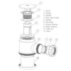 SPARES2GO Shower Trap for 50mm Tray Plug Hole 40mm 1.5"