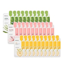 Mediheal Mediheal BEST Essential Mask 30 sheets SET (Tea Tree 10 sheets + Collagen 10 sheets + Vita 10 sheets) / 메디힐 메디힐 BEST 에센셜 마스크 30매 SET (티트리 10매+콜라겐 10매+비타 10매)