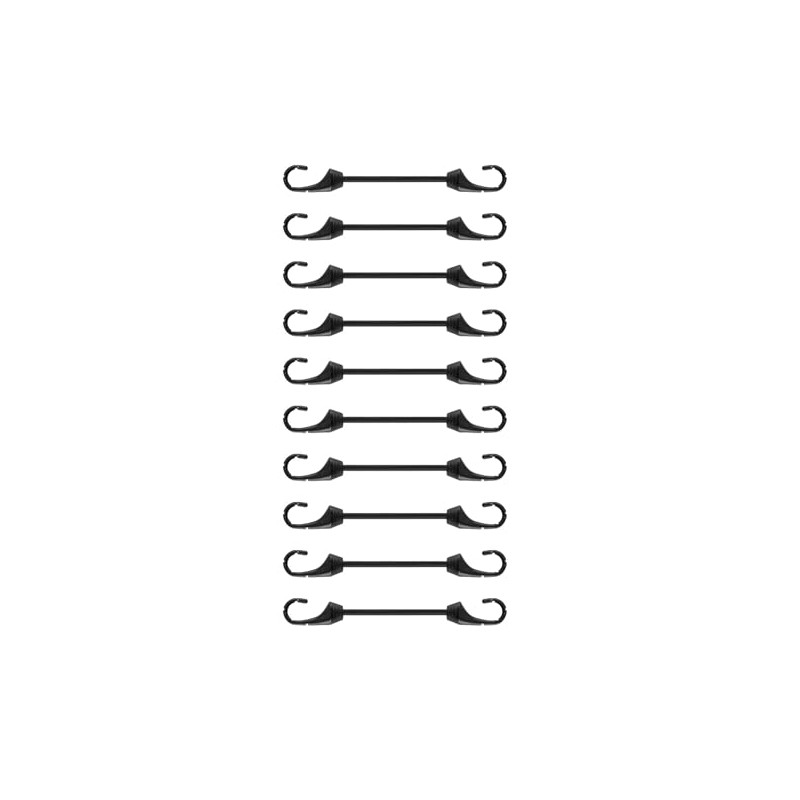 Joneaz Mini Bungee Cord with Hooks 2 inch, 10-Piece, UV