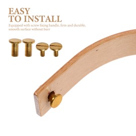 Kichvoe Wooden Teapot Handle Replacement Set 2 Pieces Heat-Resistant Beech Wood Kettle Carry Handles 4.72X3.54X0.59In for Ceramic and Metal Teapots Kitchen and Home