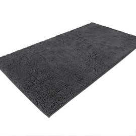 MAYSHINE Absorbent Microfiber Chenille Door Mat Runner for Front Inside Floor Doormats, Quick Drying, Washable (31x59 inches, Charcoal Gray)