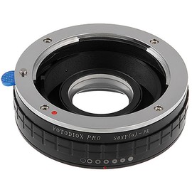 Fotodiox Pro Lens Mount Adapter - Sony Alpha A-Mount (and Minolta AF) DSLR Lens to Pentax K (PK) Mount SLR Camera Body, with Built-in Aperture Control Dial, Black, (FX-SN-PK-P-G)