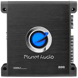 Planet Audio AC800.4 4 Channel Class A/B Car Amplifier - 800 High Output, High/Low Level Inputs, High/Low Pass Crossover, Hook to Subwoofer for Bass