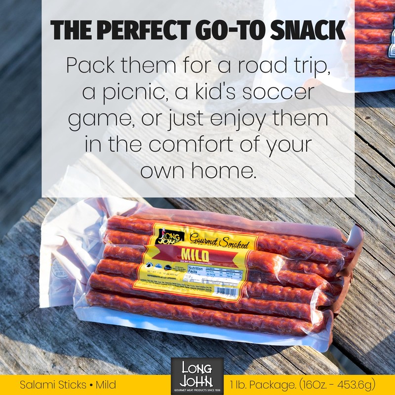 Long John Snacks Mild Dried Salami Stix – Premium Hand-Crafted