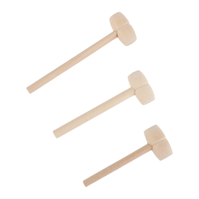 100pcs Mini Wooden Hammers for Chocolate Portable Breakable Heart Hammer