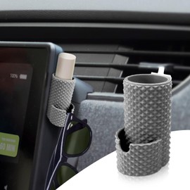 BubabyZZ 2025 Upgrade Car Chapstick Holder with Sunglasses Holder, Insulated Upright Lip Balm Holder, Stylish Lipsticks Organizer, Automotive Interior Accessories for Women Men Must Have (Grey)